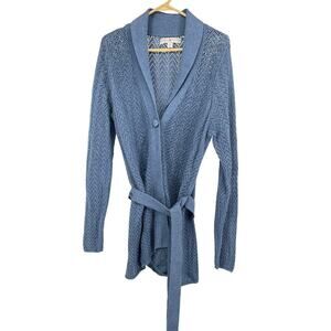 Tommy Hilfiger Blue Women's 100% Cotton Knit Robe/Cardigan with belt - Size 1X‎